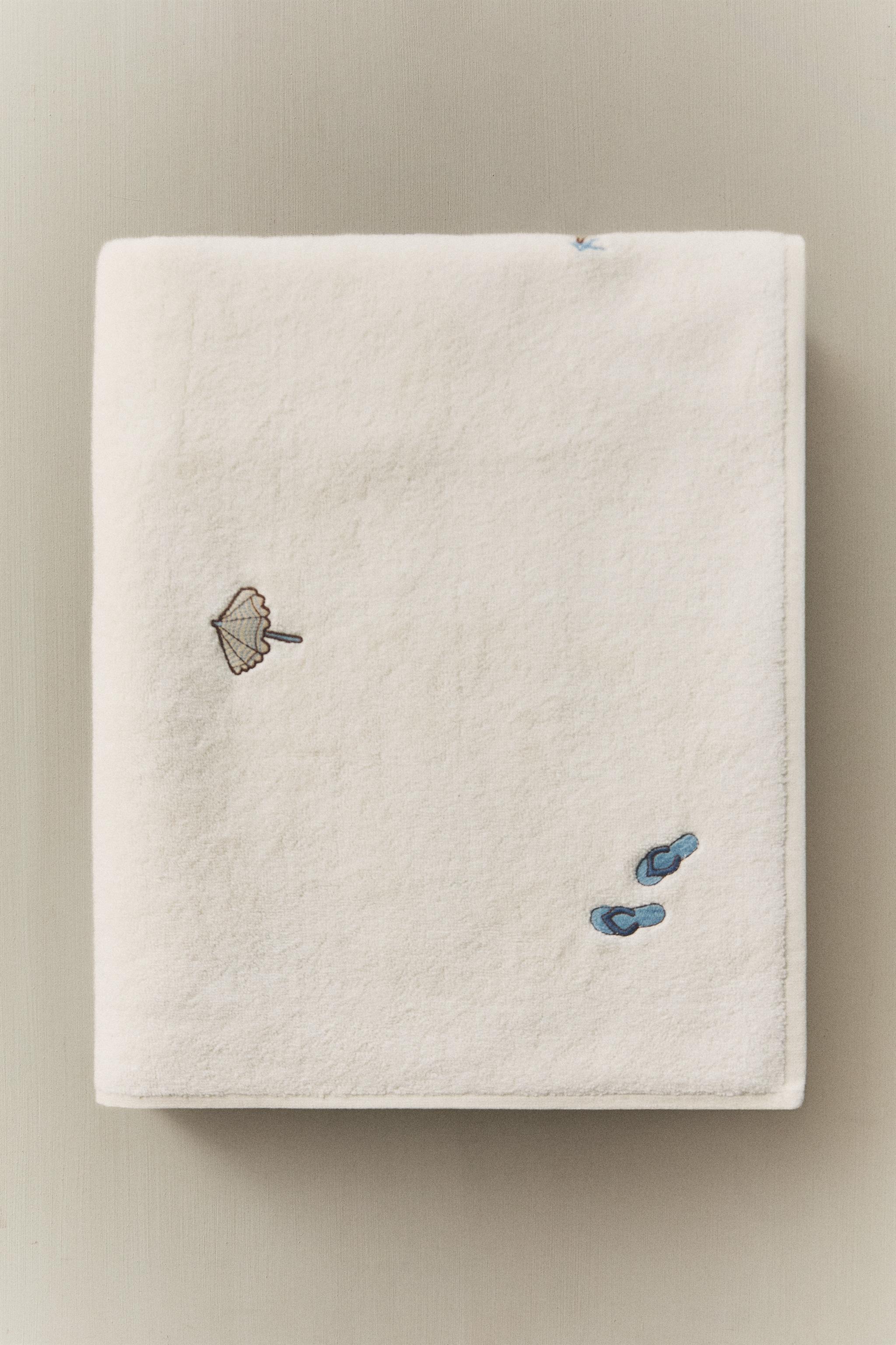 SERVIETTE BAIN BRODERIES CÔTIÈRES